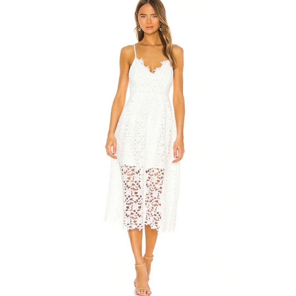 NWOT ASTR the Label A Line Lace White Midi Dress